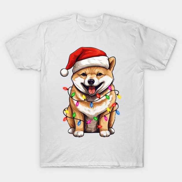 Christmas Shiba Inu T-Shirt by Chromatic Fusion Studio